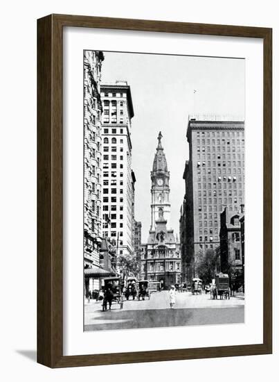 Looking North on Broad Street, Philadelphia, Pennsylvania-null-Framed Art Print