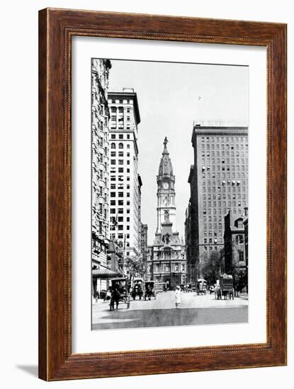 Looking North on Broad Street, Philadelphia, Pennsylvania-null-Framed Art Print