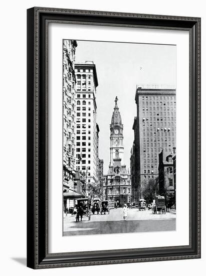 Looking North on Broad Street, Philadelphia, Pennsylvania-null-Framed Art Print