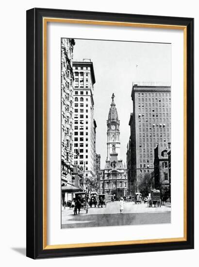 Looking North on Broad Street, Philadelphia, Pennsylvania-null-Framed Art Print