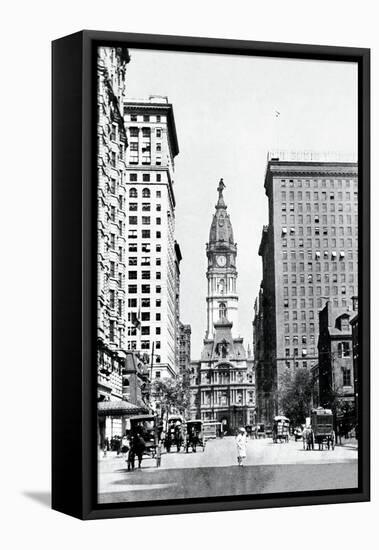 Looking North on Broad Street, Philadelphia, Pennsylvania-null-Framed Stretched Canvas