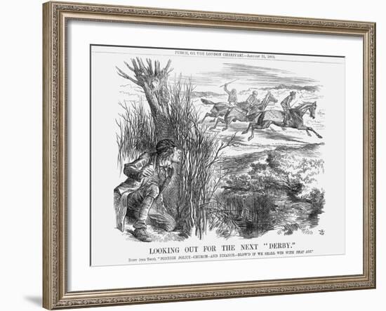 Looking Out for the Next Derby, 1863-John Tenniel-Framed Giclee Print