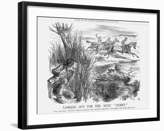 Looking Out for the Next Derby, 1863-John Tenniel-Framed Giclee Print