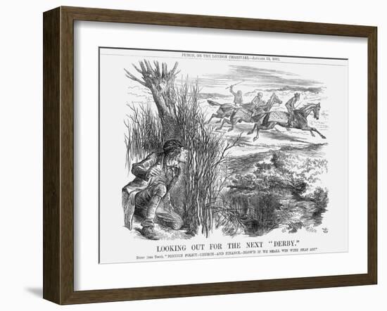 Looking Out for the Next Derby, 1863-John Tenniel-Framed Giclee Print