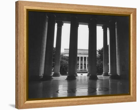 Looking Out into the Courtyard of Havana University-Joe Scherschel-Framed Premier Image Canvas