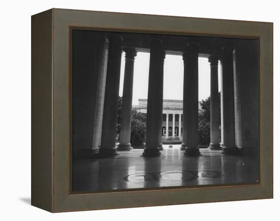 Looking Out into the Courtyard of Havana University-Joe Scherschel-Framed Premier Image Canvas