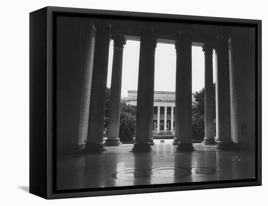 Looking Out into the Courtyard of Havana University-Joe Scherschel-Framed Premier Image Canvas