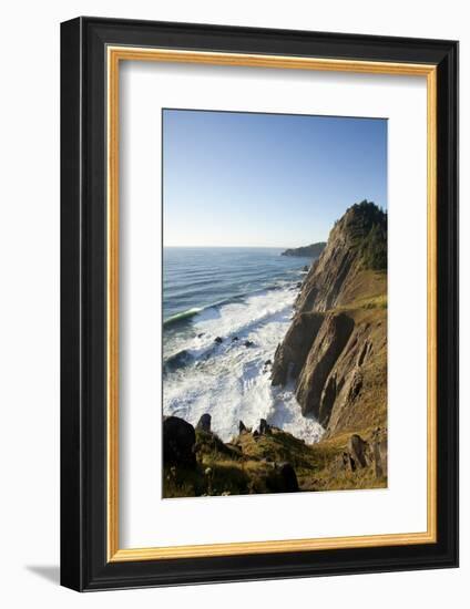 Looking Out on the Pacific Ocean Off Highway 101 Near Manzanita, Oregon-Justin Bailie-Framed Photographic Print