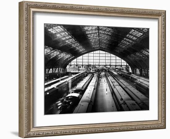 Looking Out the Reading Railroad Shedhouse, Philadelphia, Pennsylvania-null-Framed Photo