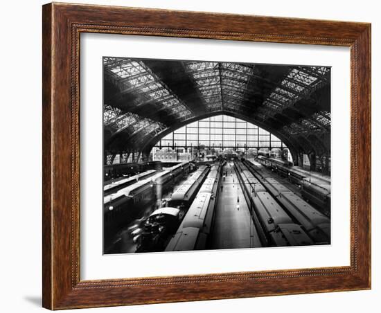 Looking Out the Reading Railroad Shedhouse, Philadelphia, Pennsylvania-null-Framed Photo