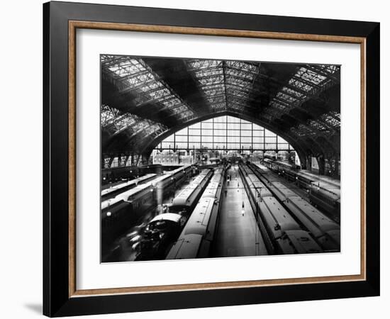 Looking Out the Reading Railroad Shedhouse, Philadelphia, Pennsylvania-null-Framed Photo