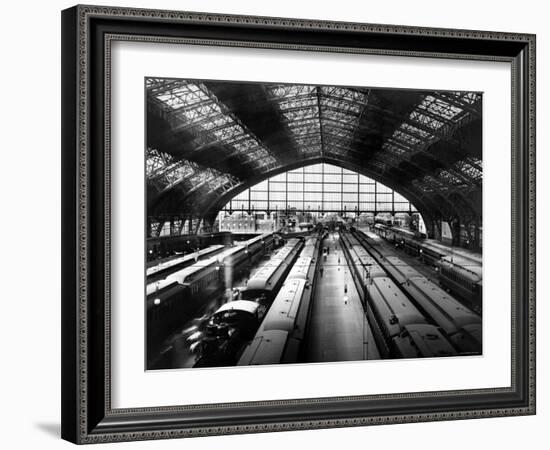 Looking Out the Reading Railroad Shedhouse, Philadelphia, Pennsylvania-null-Framed Photo