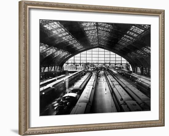 Looking Out the Reading Railroad Shedhouse, Philadelphia, Pennsylvania-null-Framed Photo