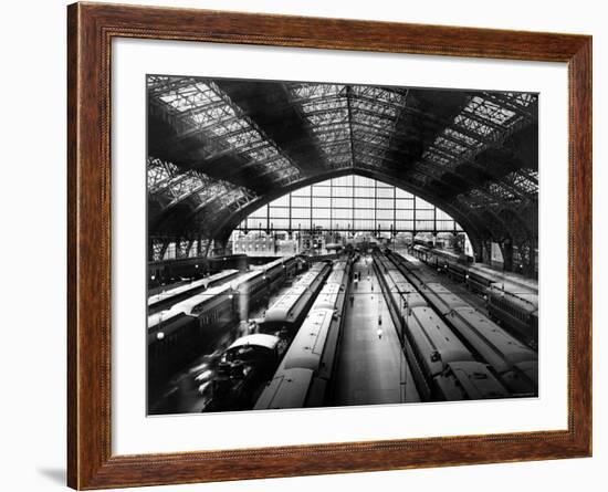 Looking Out the Reading Railroad Shedhouse, Philadelphia, Pennsylvania-null-Framed Photo