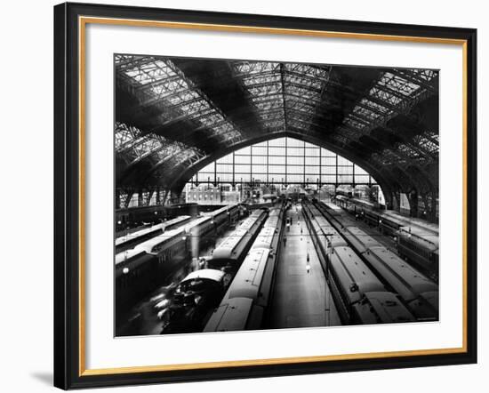 Looking Out the Reading Railroad Shedhouse, Philadelphia, Pennsylvania-null-Framed Photo