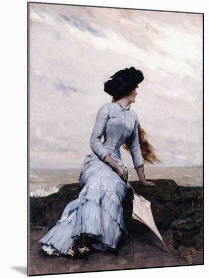 Looking Out to Sea-Charles Hermans-Mounted Giclee Print