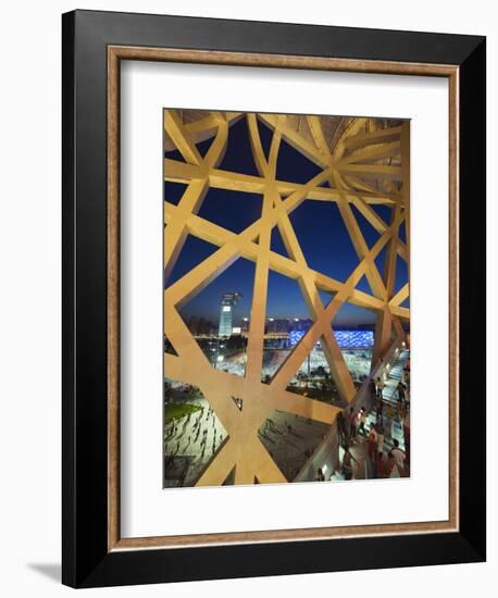 Looking Out to the Water Cube National Aquatics Center, Beijing, China-Kober Christian-Framed Photographic Print