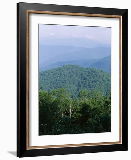 Looking Over the Appalachian Mountains from the Blue Ridge Parkway in Cherokee Indian Reservation-Robert Francis-Framed Photographic Print