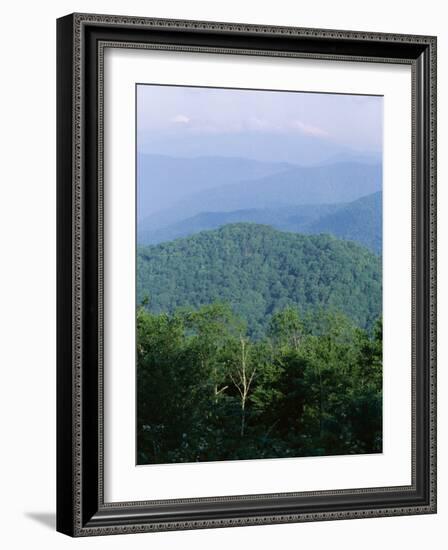 Looking Over the Appalachian Mountains from the Blue Ridge Parkway in Cherokee Indian Reservation-Robert Francis-Framed Photographic Print