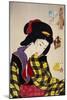 Looking Shy: The Appearance of a Young Girl of the Meiji Era-Taiso Yoshitoshi-Mounted Giclee Print