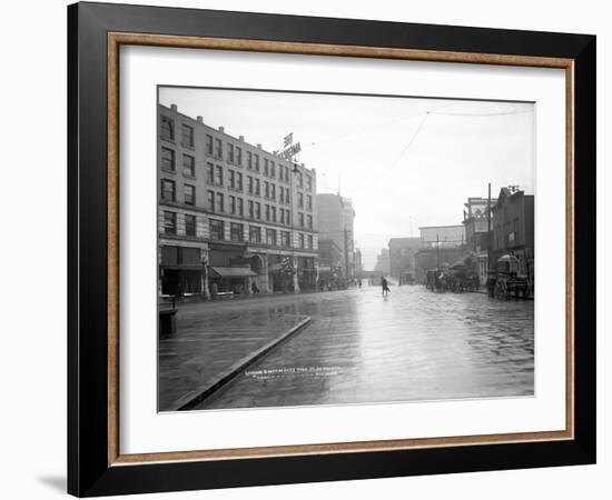 Looking South across Pike St. at Fourth, 1908-Ashael Curtis-Framed Giclee Print