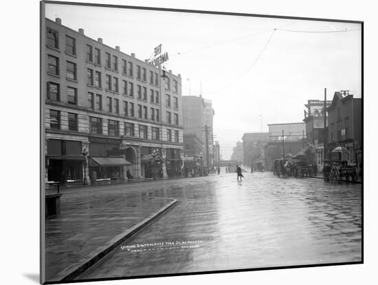 Looking South across Pike St. at Fourth, 1908-Ashael Curtis-Mounted Giclee Print