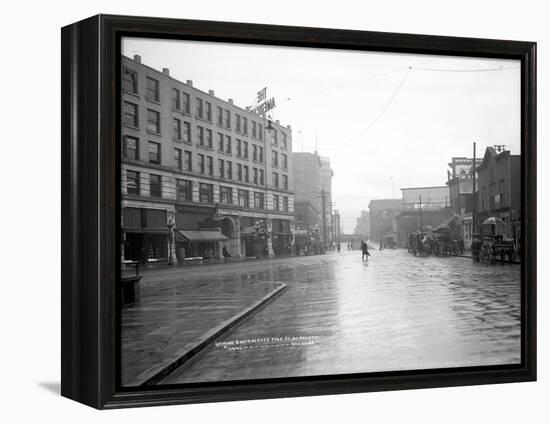 Looking South across Pike St. at Fourth, 1908-Ashael Curtis-Framed Premier Image Canvas