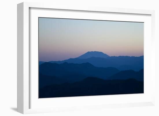 Looking South At Mount Saiint Helens. From Mt. Rainier National Park, WA-Justin Bailie-Framed Photographic Print