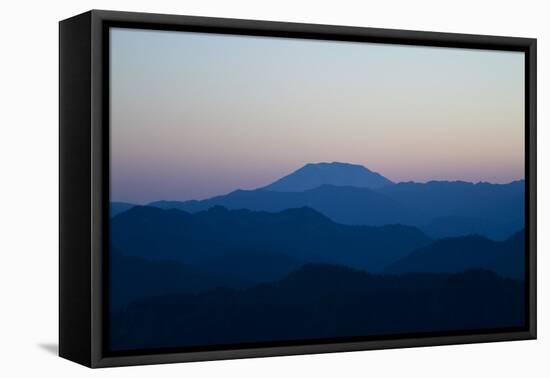 Looking South At Mount Saiint Helens. From Mt. Rainier National Park, WA-Justin Bailie-Framed Premier Image Canvas