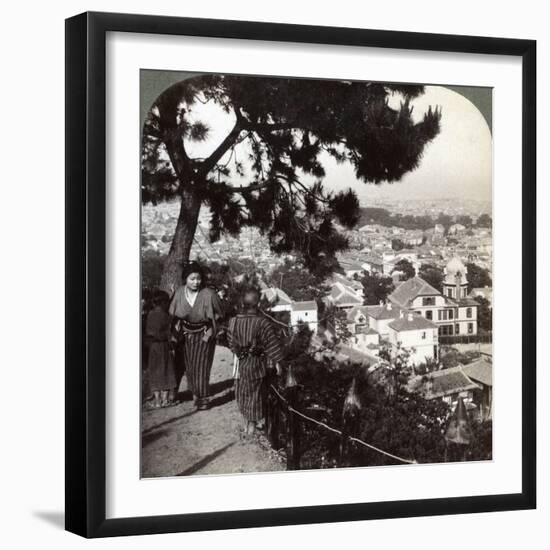 Looking South-East from the Pine Crowned Heights of Suwa-Yama over Kobe, Japan, 1904-Underwood & Underwood-Framed Photographic Print