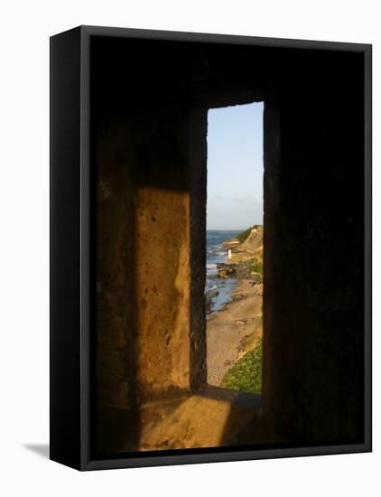 Looking Through A Sentry Box, Old San Juan, Puerto Rico-Maresa Pryor-Framed Premier Image Canvas