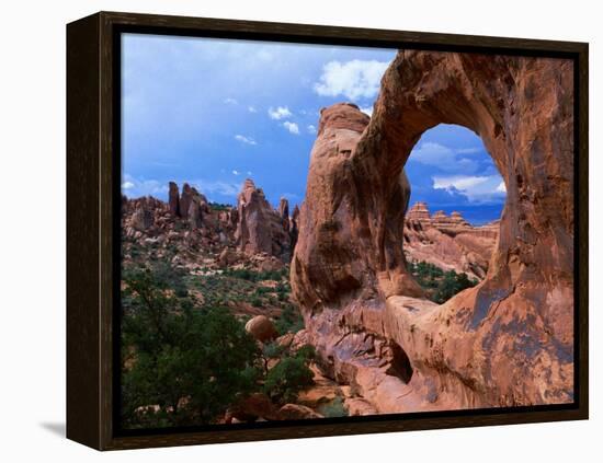 Looking Through an Arch in Arches National Monument, Utah, Arches National Park, USA-Mark Newman-Framed Premier Image Canvas