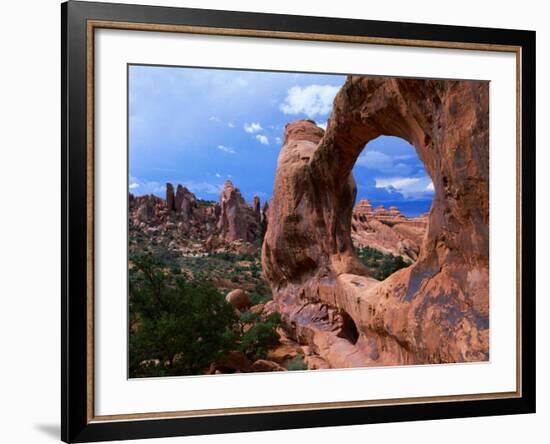 Looking Through an Arch in Arches National Monument, Utah, Arches National Park, USA-Mark Newman-Framed Photographic Print