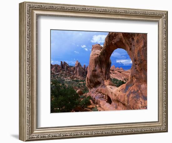 Looking Through an Arch in Arches National Monument, Utah, Arches National Park, USA-Mark Newman-Framed Photographic Print