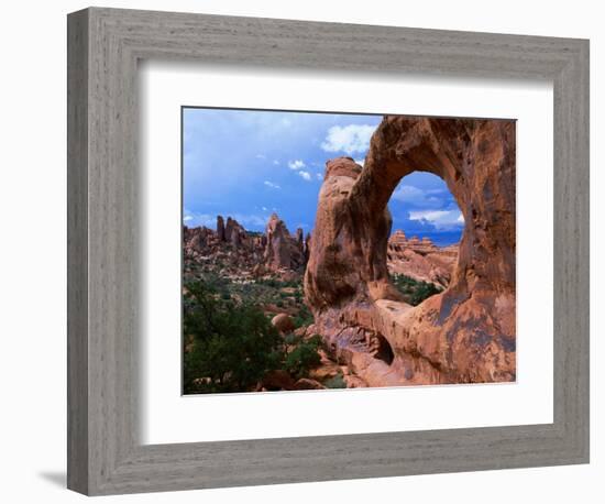 Looking Through an Arch in Arches National Monument, Utah, Arches National Park, USA-Mark Newman-Framed Photographic Print