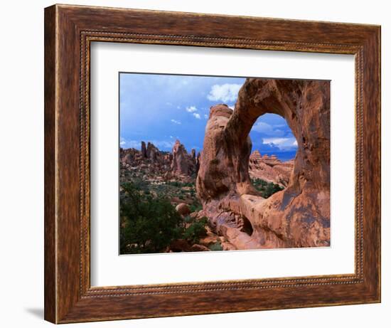 Looking Through an Arch in Arches National Monument, Utah, Arches National Park, USA-Mark Newman-Framed Photographic Print