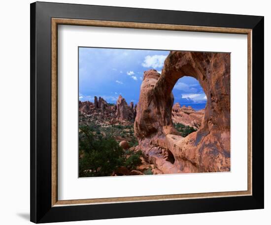 Looking Through an Arch in Arches National Monument, Utah, Arches National Park, USA-Mark Newman-Framed Photographic Print