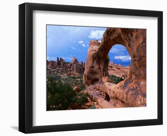 Looking Through an Arch in Arches National Monument, Utah, Arches National Park, USA-Mark Newman-Framed Photographic Print