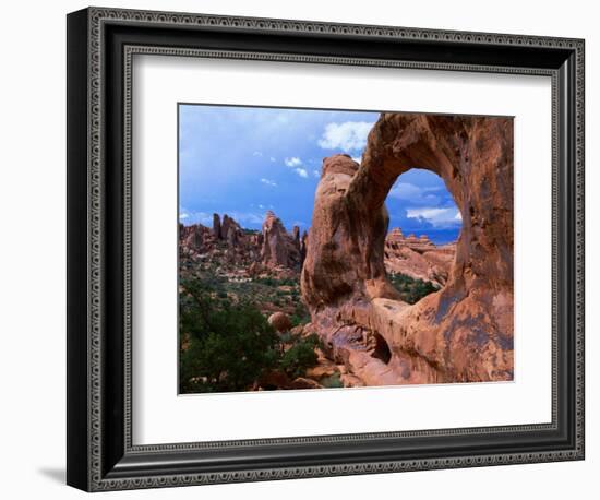 Looking Through an Arch in Arches National Monument, Utah, Arches National Park, USA-Mark Newman-Framed Photographic Print