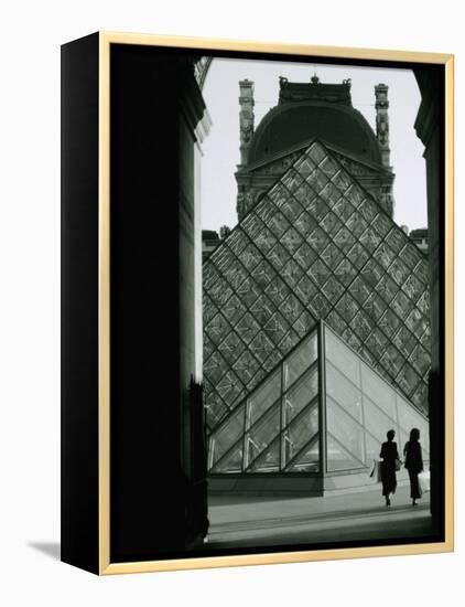 Looking Through an Arched Entrance of the Musee Du Louvre Towards the Glass Pyramid, Paris, France-Mark Newman-Framed Premier Image Canvas
