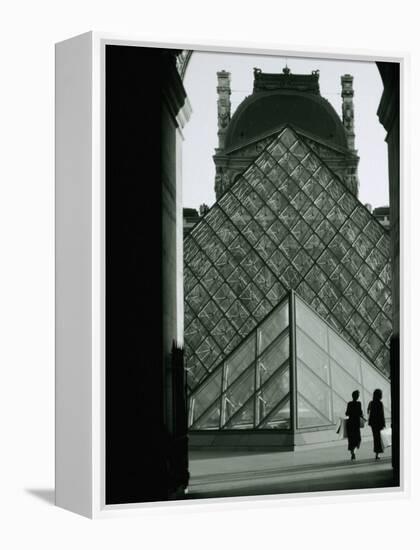 Looking Through an Arched Entrance of the Musee Du Louvre Towards the Glass Pyramid, Paris, France-Mark Newman-Framed Premier Image Canvas