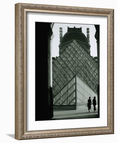 Looking Through an Arched Entrance of the Musee Du Louvre Towards the Glass Pyramid, Paris, France-Mark Newman-Framed Photographic Print