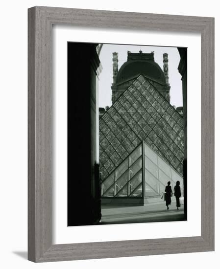 Looking Through an Arched Entrance of the Musee Du Louvre Towards the Glass Pyramid, Paris, France-Mark Newman-Framed Photographic Print