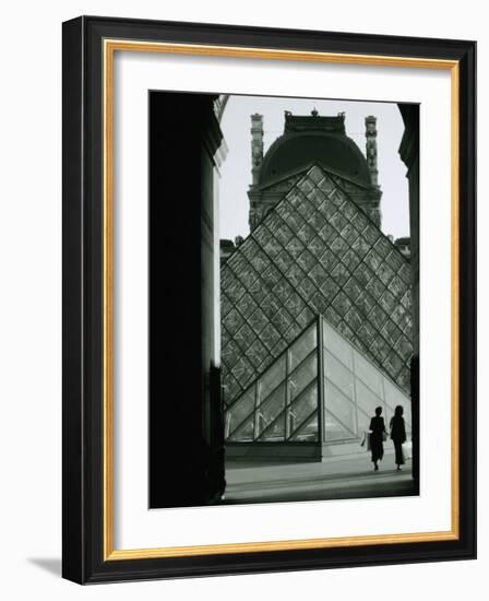 Looking Through an Arched Entrance of the Musee Du Louvre Towards the Glass Pyramid, Paris, France-Mark Newman-Framed Photographic Print