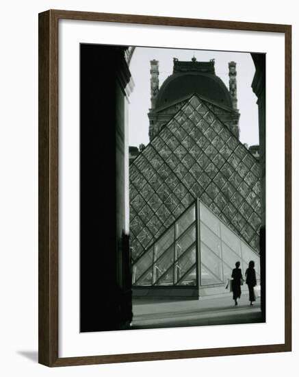 Looking Through an Arched Entrance of the Musee Du Louvre Towards the Glass Pyramid, Paris, France-Mark Newman-Framed Photographic Print