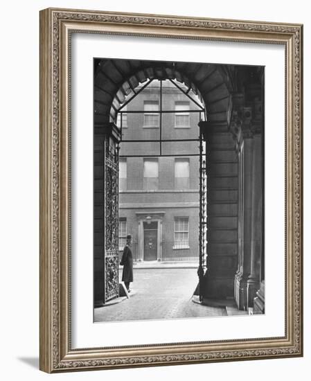 Looking Through Doorway Onto 10 Downing Street, Through Archway Entrance to Foreign Office-Hans Wild-Framed Photographic Print