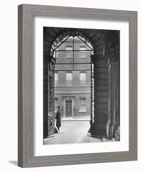 Looking Through Doorway Onto 10 Downing Street, Through Archway Entrance to Foreign Office-Hans Wild-Framed Photographic Print