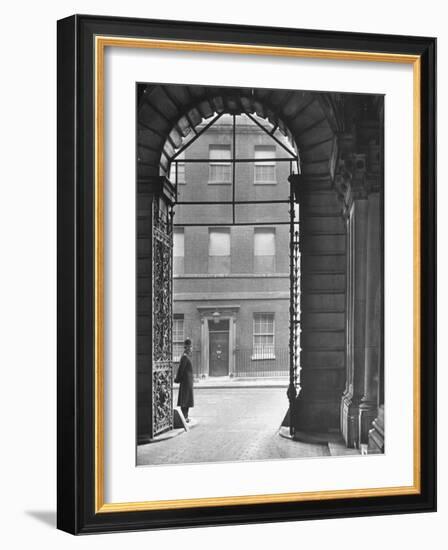 Looking Through Doorway Onto 10 Downing Street, Through Archway Entrance to Foreign Office-Hans Wild-Framed Photographic Print