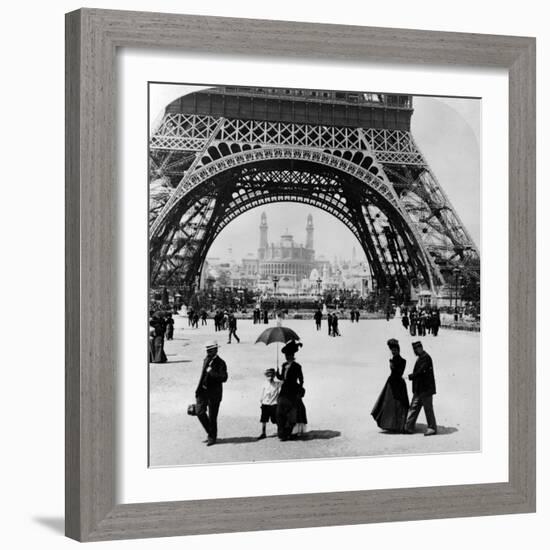 Looking Through the Base of the Eiffel Tower to the Trocadero and Colonial Station-null-Framed Photographic Print