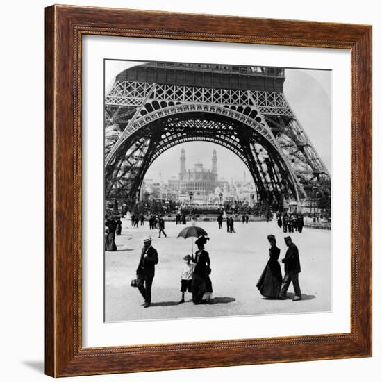 Looking Through the Base of the Eiffel Tower to the Trocadero and Colonial Station-null-Framed Photographic Print